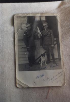 TWO SOLDIERS A HORSE AND A DOG