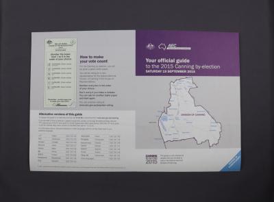 CANNING BY-ELECTION GUIDE BY AUSTRALIAN ELECTORAL COMMISSION