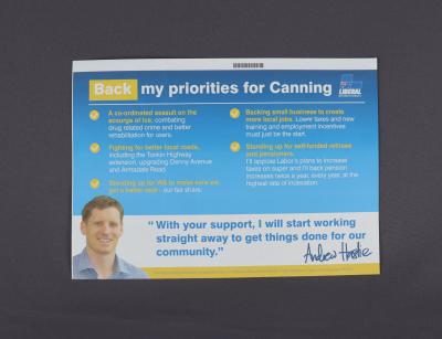 LIBERAL PARTY CAMPAIGN PAMPHLET - ANDREW HASTIE HOW TO VOTE