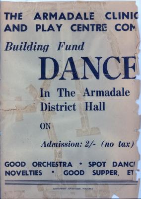 FLYER - THE ARMADALE CLINIC & PLAY CENTRE BUILDING FUND DANCE