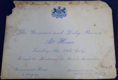 INVITATION TO GOVERNMENT HOUSE