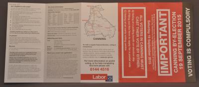 CANNING BY-ELECTION POSTAL VOTE APPLICATION LABOR PARTY