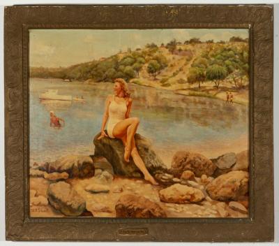 PAINTING: 'A DAY AT MOSMANS BAY', WILLIAM FREDERICK STUART