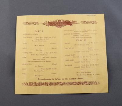 ARMADALE CHORAL SOCIETY PROGRAMME 1938