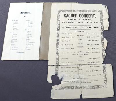 CONCERT PROGRAMMES - ARMADALE-KELMSCOTT GLEE CLUB 1921