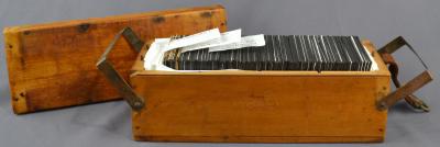 WOODEN BOX CONTAINING GLASS SLIDES