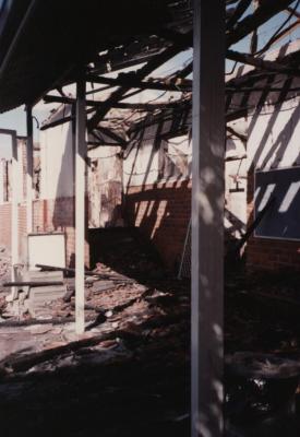 CLASSROOM AT THE TOODYAY DISTRICT HIGH SCHOOL AFTER THE FIRE 1993