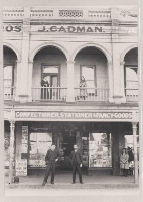 PHOTOGRAPH: (COPY) 'J. CADMAN, CONFECTIONER, STATIONER, FANCY GOODS', DOYLE COURT, ROKEBY ROAD, CIRCA 1900