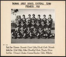 PHOTOGRAPH: THOMAS STREET SCHOOL. FOOTBALL TEAM, PREMIERS 1965