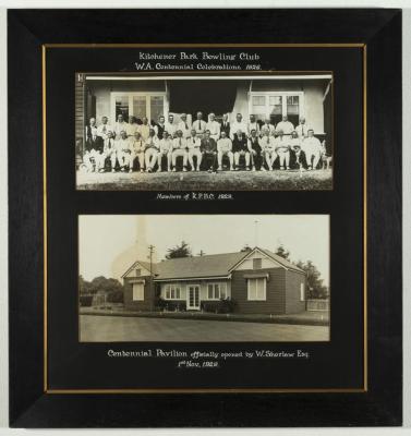 PHOTOGRAPH (FRAMED): KITCHENER PARK BOWLING CLUB W.A. CENTENNIAL CELEBRATIONS 1929