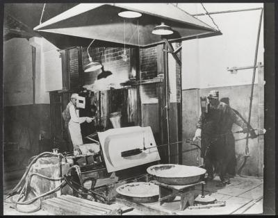 PHOTOGRAPH (COPY): METTERS' WORKERS ENAMELLING BATH