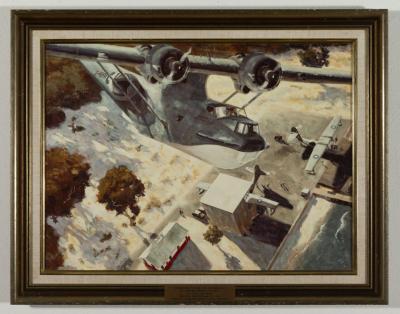 PAINTING: 'A CATALINA FROM THE QANTAS CATALINA INDIAN OCEAN SERVICE', ROBERT SHERRY