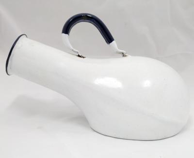 URINAL: BLUE AND WHITE ENAMELLED