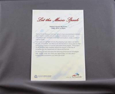 PROGRAM SHEET FOR LET THE MUSIC SPEAK SIGNED