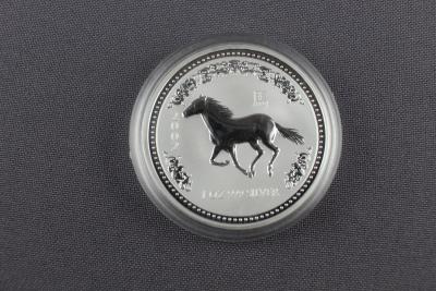 SILVER $1 COIN YEAR OF THE HORSE 2002