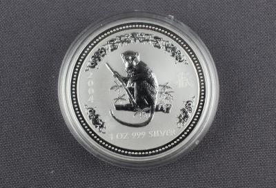 SILVER $1 COIN YEAR OF THE MONKEY 2004
