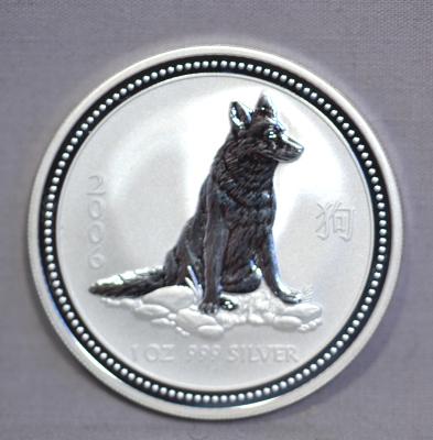 SILVER $1 COIN YEAR OF THE DOG 2006