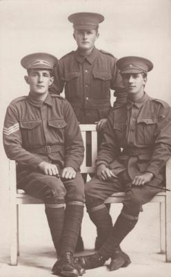 POSTCARD: MILITARY GROUP PORTRAIT WITH JACK NEWMAN