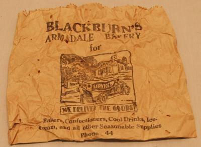 PAPER BAG BLACKBURNS BAKERY