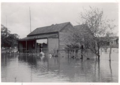HOUSE IN HENRY STREET, TOODYAY, SURROUNDED BY FLOOD WATERS