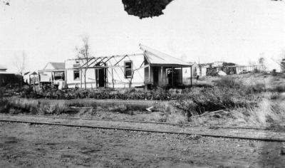 Clark & McCarthy houses destroyed by cyclone, Onslow, 1934.