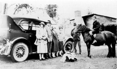 McCallum family, Don on a Clydesdale horse.