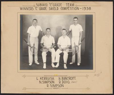 PHOTOGRAPH: WINNERS 'C' GRADE TENNIS SHIELD 1938