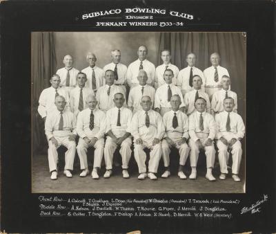 PHOTOGRAPH: SUBIACO BOWLING CLUB, DIVISION 2 PENNANT WINNERS, 1933-34