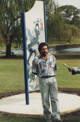 PHOTOGRAPH: BUILDING AND ERECTING OF SIGN FOR JUALBUP LAKE