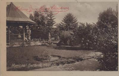 POSTCARD: MUNICIPAL GARDENS SUBIACO 'WISHING YOU A HAPPY CHRISTMAS'