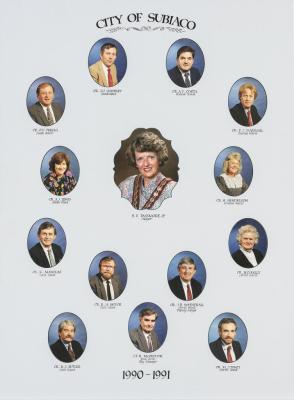 PHOTOGRAPH: MAYOR AND COUNCILLORS 1990 - 1991