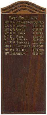 HONOUR BOARD: 'WOMENS AUXILIARY SUBIACO SUB BRANCH, R.S.L.', 1930S