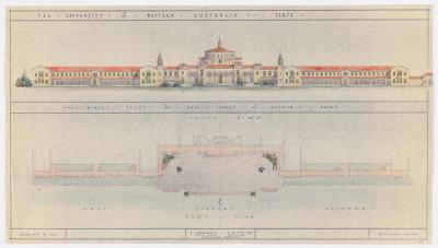 University of Western Australia. Preliminary study of main facade.