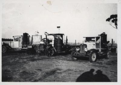 THREE TRUCKS FITTED WITH GAS PRODUCERS