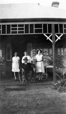 Hilda and John Wilkinson with Lucy and Mary Baxter at Wilkinson Homestead