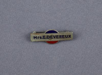 BADGE NAME - MRS E. DEVEREUX