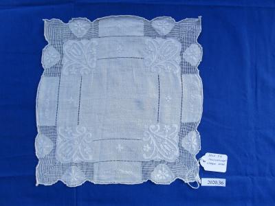 DRAWN THREAD, SHADOW WORK HANDKERCHIEF