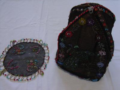 BEAD WORK,TEA COSY AND MAT