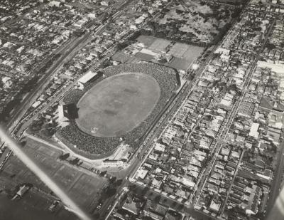 PHOTOGRAPH: AERIAL VIEW OF FOOTBALL FINAL AT SUBIACO OVAL, 1949