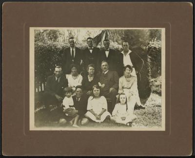 PHOTOGRAPH: THE WHITE FAMILY IN THE GARDEN OF 'WHITE LODGE', SUBIACO ROAD, CIRCA 1924