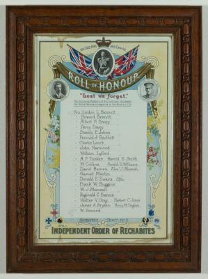 MEMORIAL: ROLL OF HONOUR: SUBIACO TENT NO. 9