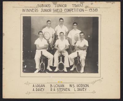 PHOTOGRAPH: SUBIACO TENNIS CLUB, JUNIOR TEAM WINNERS SHIELD, 1938