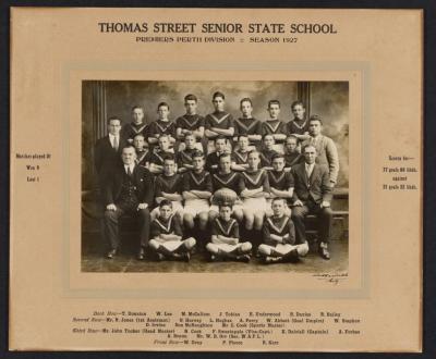 PHOTOGRAPH: THOMAS STREET STATE SCHOOL FOOTBALL TEAM, 1927