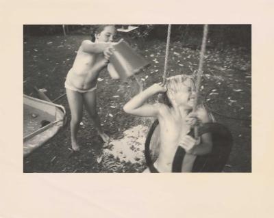 PHOTOGRAPH: CHILDREN PLAYING WITH WATER, BICENTENNIAL COLLECTION, EDITH COWAN STUDENTS