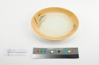 PLATE: WEMBLEY WARE, TAN FERN PATTERN