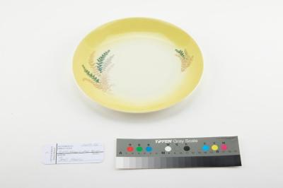 PLATE: WEMBLEY WARE, YELLOW FERN PATTERN