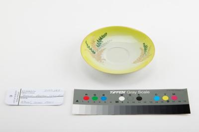 SAUCER: BRISTILE, YELLOW FERN PATTERN