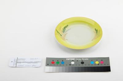 PLATE: BRISTILE, YELLOW FERN PATTERN