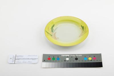 PLATE: BRISTILE, YELLOW FERN PATTERN