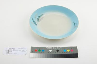 PLATE: WEMBLEY WARE, BLUE FERN PATTERN